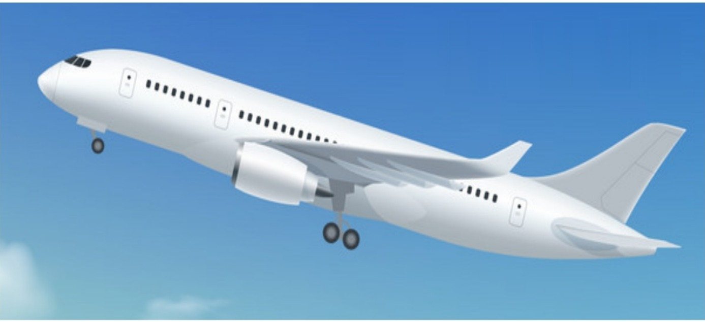 Passenger aircraft climbing into a clear blue sky